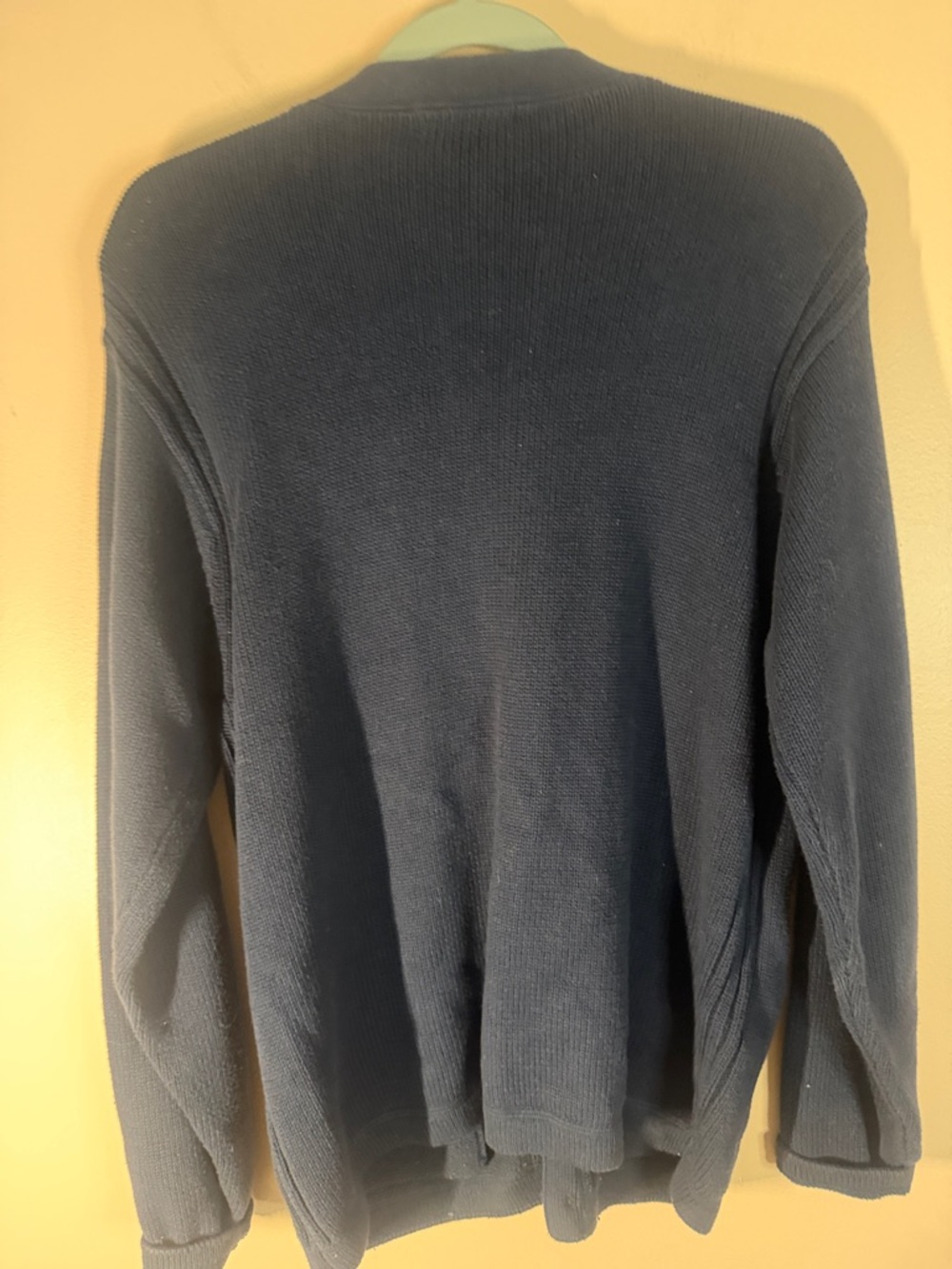 Nautica Men's Dark Blue Cotton Button-Up Cardigan Sweater - Picture 5 of 6